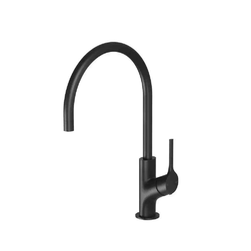 Phoenix Vivid Slimline Oval Sink Mixer 220mm Gooseneck Matte Black VV733 MB