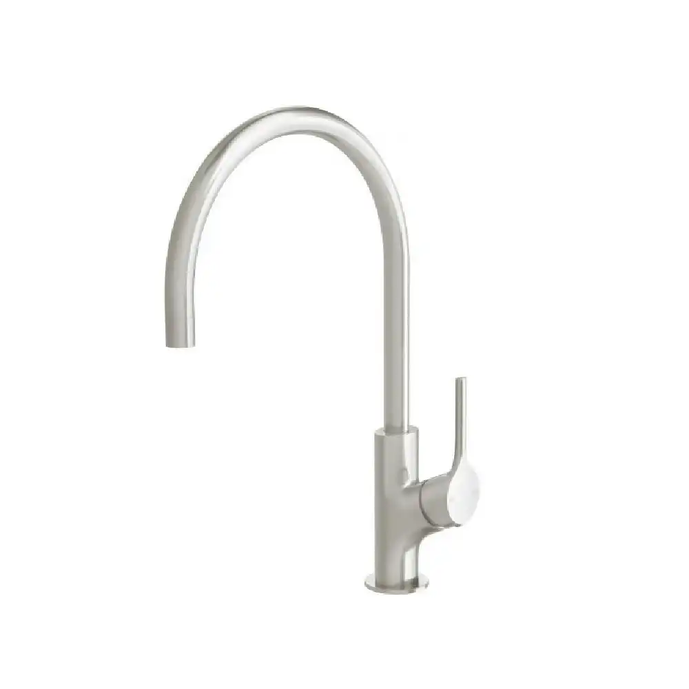 Phoenix Vivid Slimline Oval Sink Mixer 220mm Gooseneck Brushed Nickel VV733-40