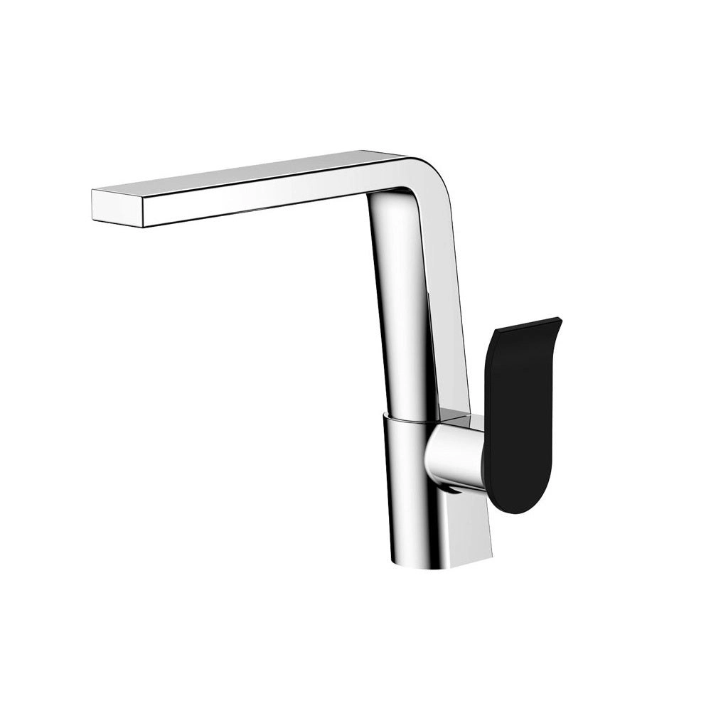 Fienza Lincoln Swivel Sink Mixer Chrome/ Matte Black 224105B