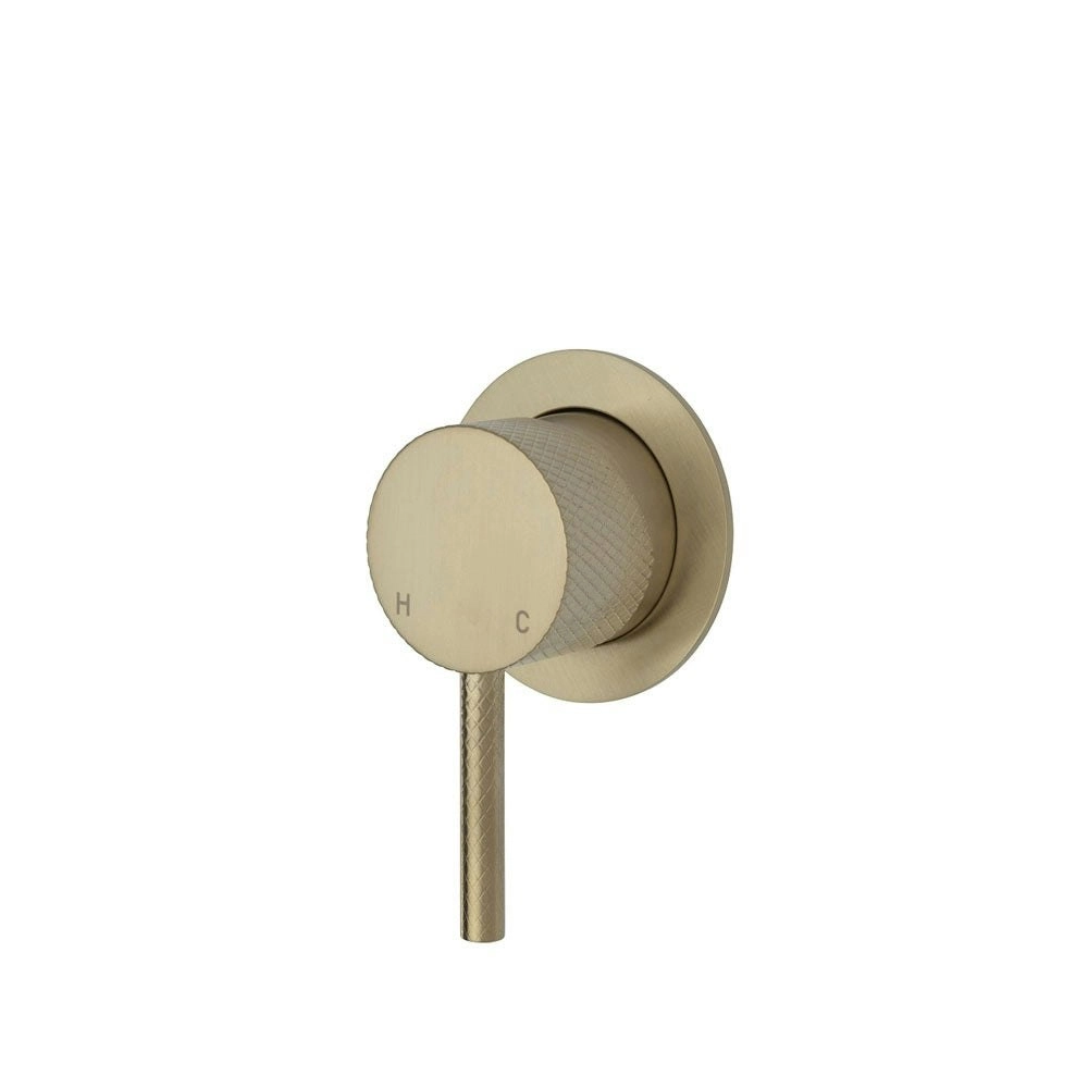 Fienza Axle Wall Mixer Small Round Plate Urban Brass 231101UB