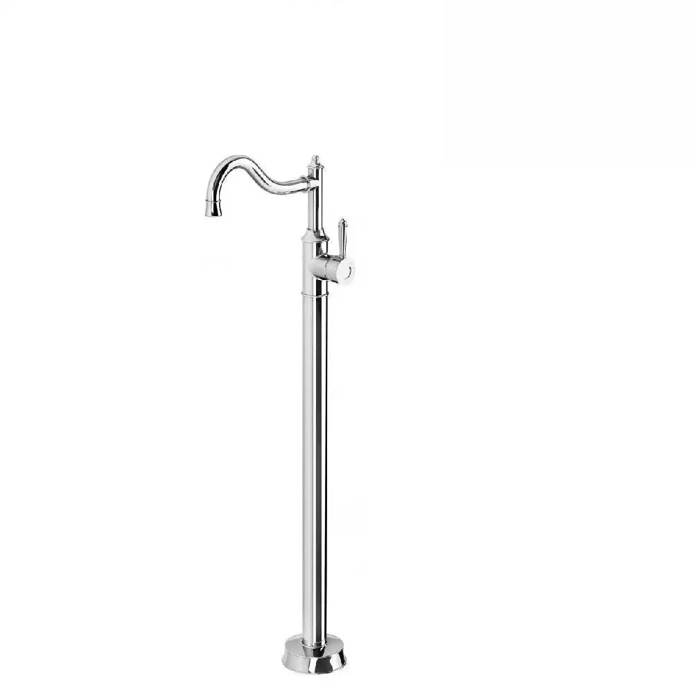 Phoenix Nostalgia Floor Mounted Bath Mixer Sherpherds Crook Chrome NS745 CHR