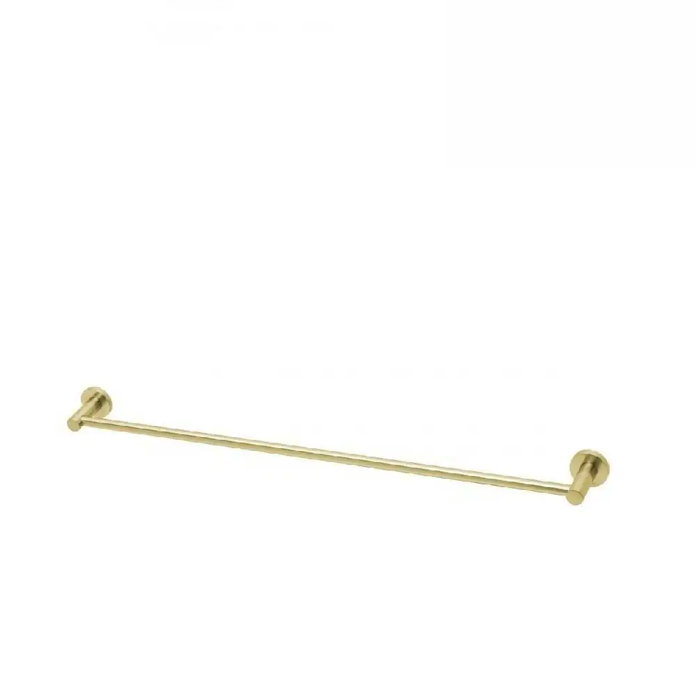 Phoenix Radii Single Towel Rail 800mm Round Plate Brushed Gold RA803-12