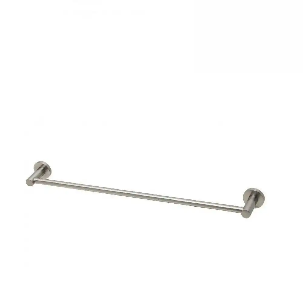 Phoenix Radii Single Towel Rail 600mm Round Plate Brushed Nickel RA804 BN