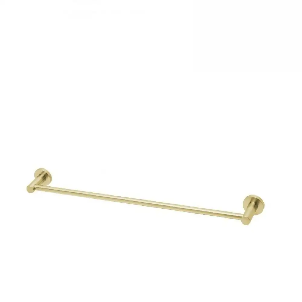 Phoenix Radii Single Towel Rail 600mm Round Plate Brushed Gold RA804-12