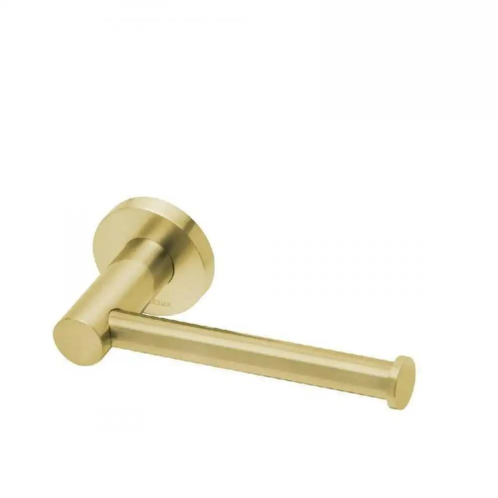 Phoenix Radii Toilet Roll Holder Round Plate Brushed Gold RA892-12