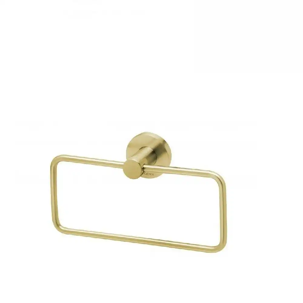 Phoenix Radii Hand Towel Holder Round Plate Brushed Gold RA893-12