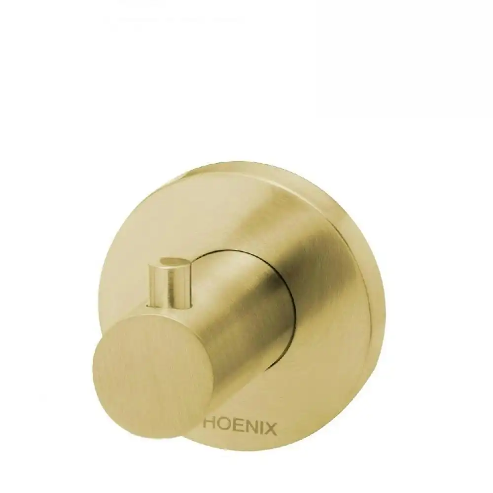 Phoenix Radii Robe Hook Round Plate Brushed Gold RA897-12