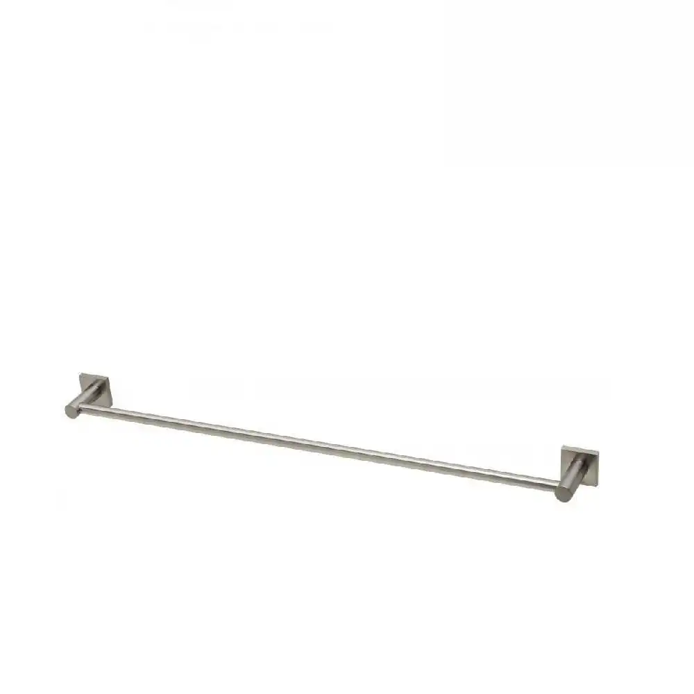 Phoenix Radii Single Towel Rail 800mm Square Plate Brushed Nickel RS803 BN