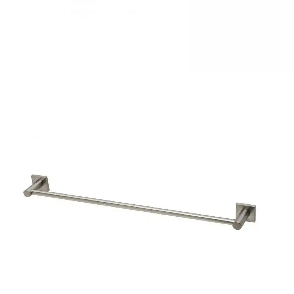 Phoenix Radii Single Towel Rail 600mm Square Plate Brushed Nickel RS804 BN