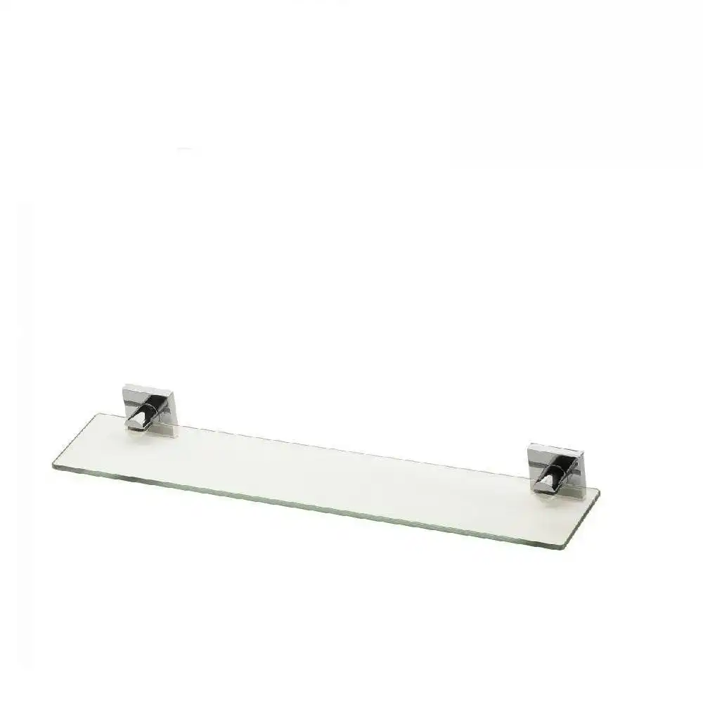 Phoenix Radii Glass Shelf Square Plate Chrome RS896 CHR