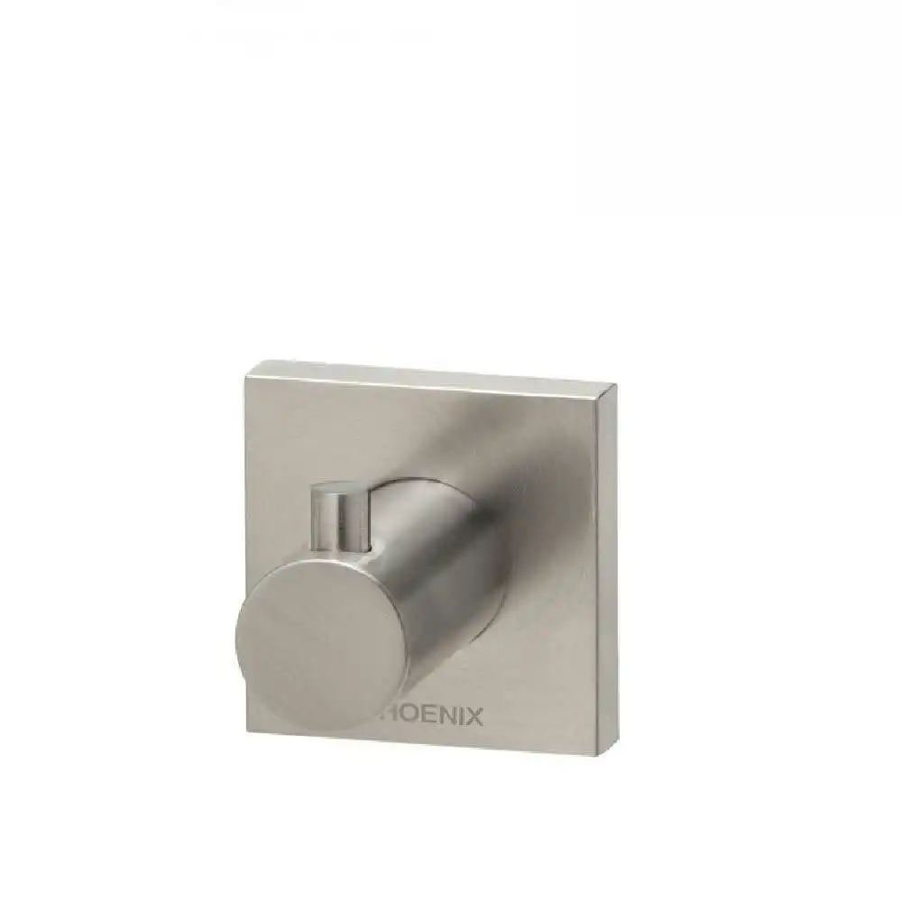 Phoenix Radii Robe Hook Square Plate Brushed Nickel RS897 BN