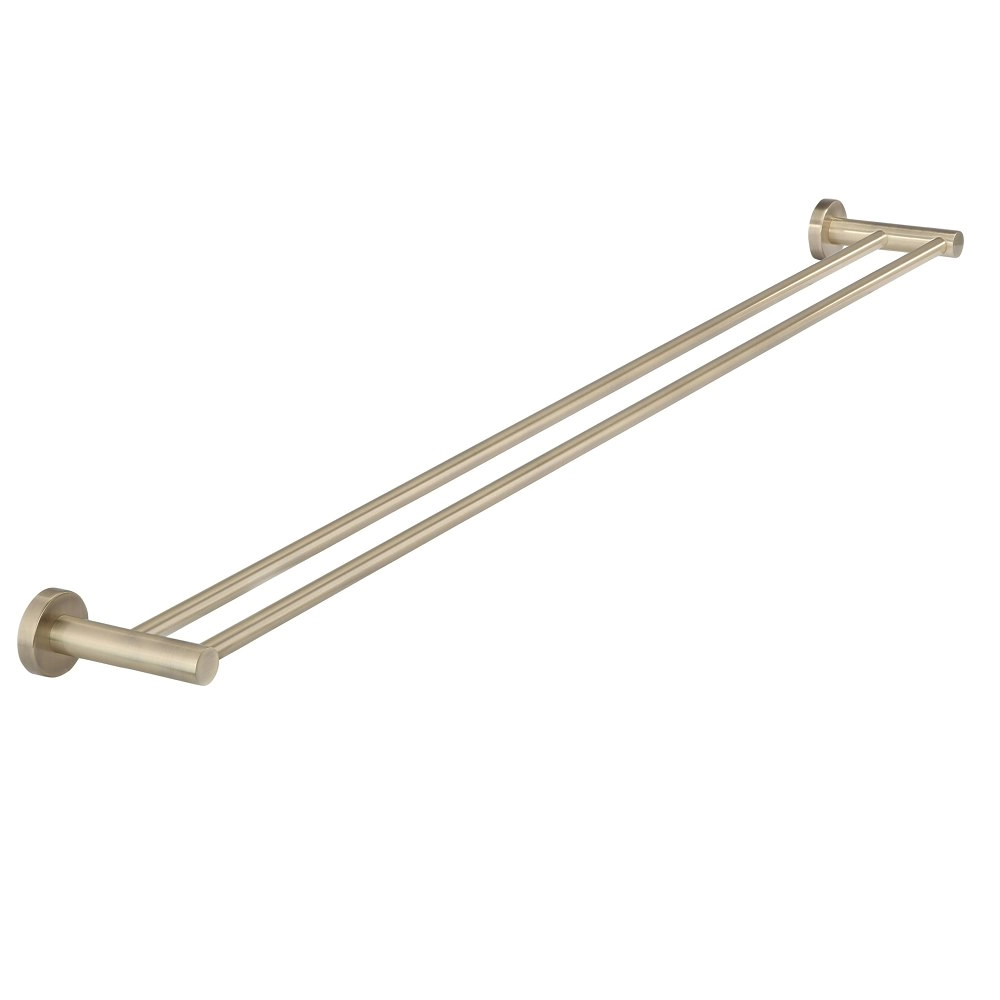 Meir Double Towel Rail 900mm Round - Champagne MR01-R90-CH