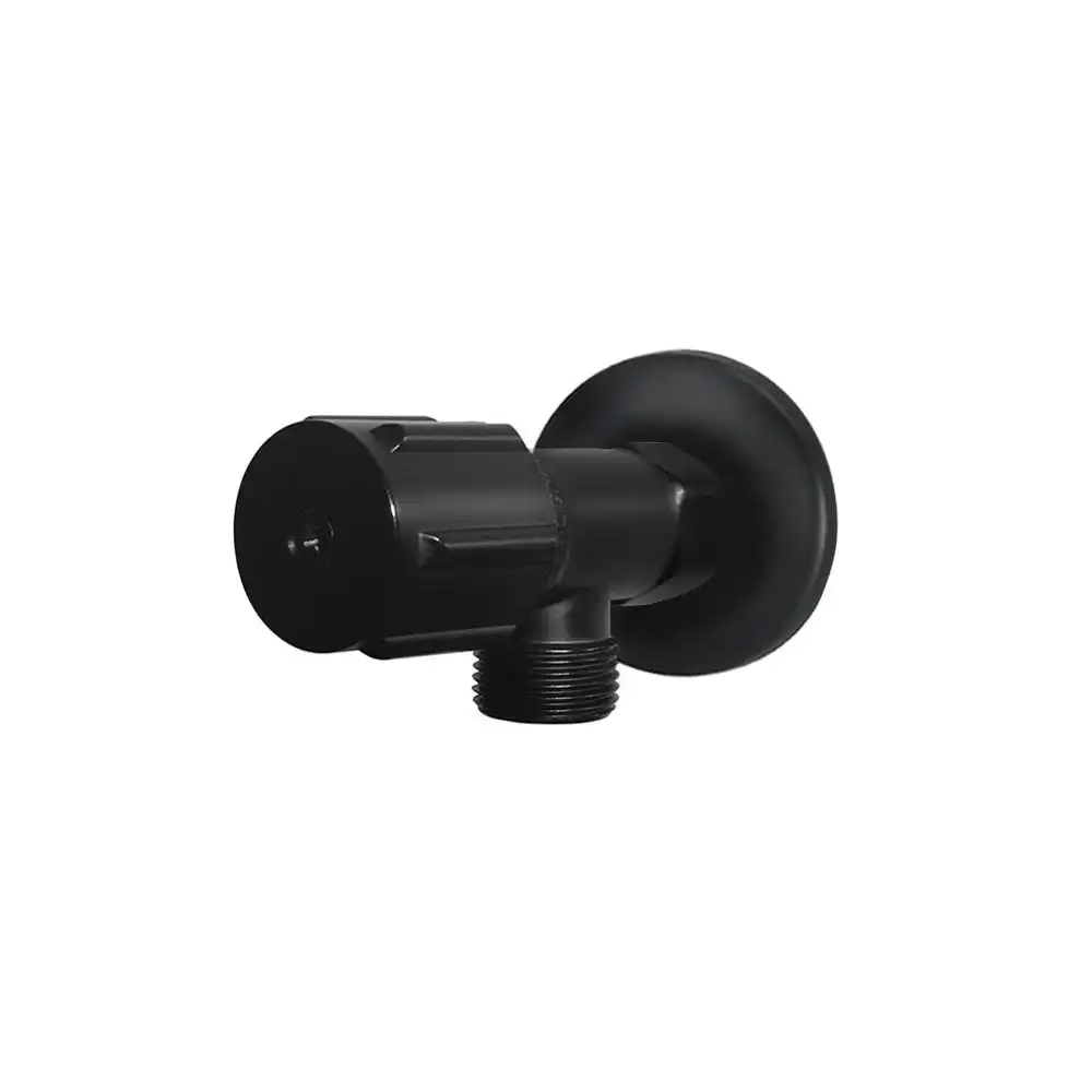 Meir Mini Stop Cistern Tap with backplate Round - Matte Black MP11P