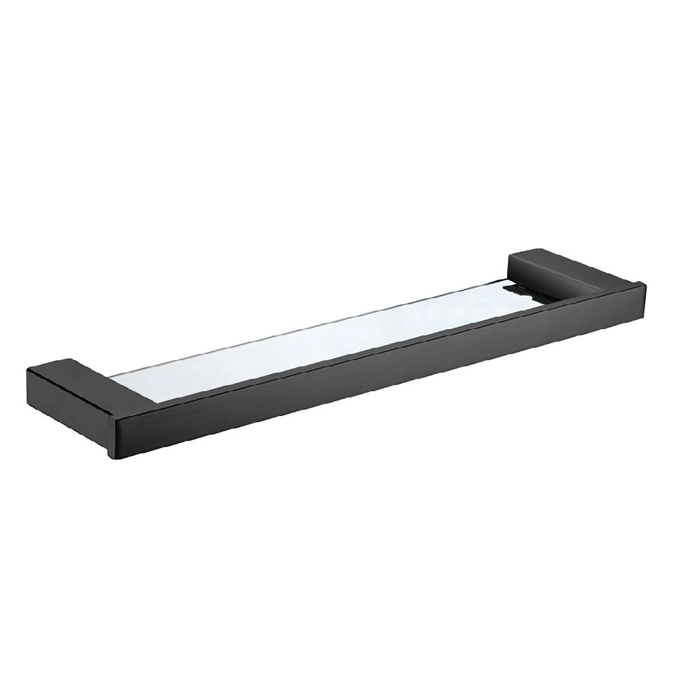 Fienza Koko Glass Shelf Matte Black 85007