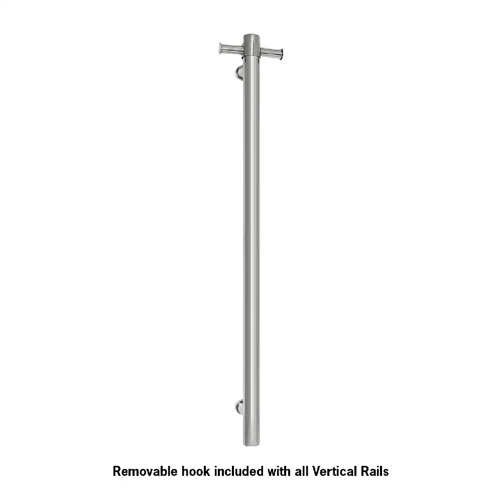 Thermogroup Straight Round Vertical Bar 900x142x100mm (Heated) Polished Stainless Steel VS900H