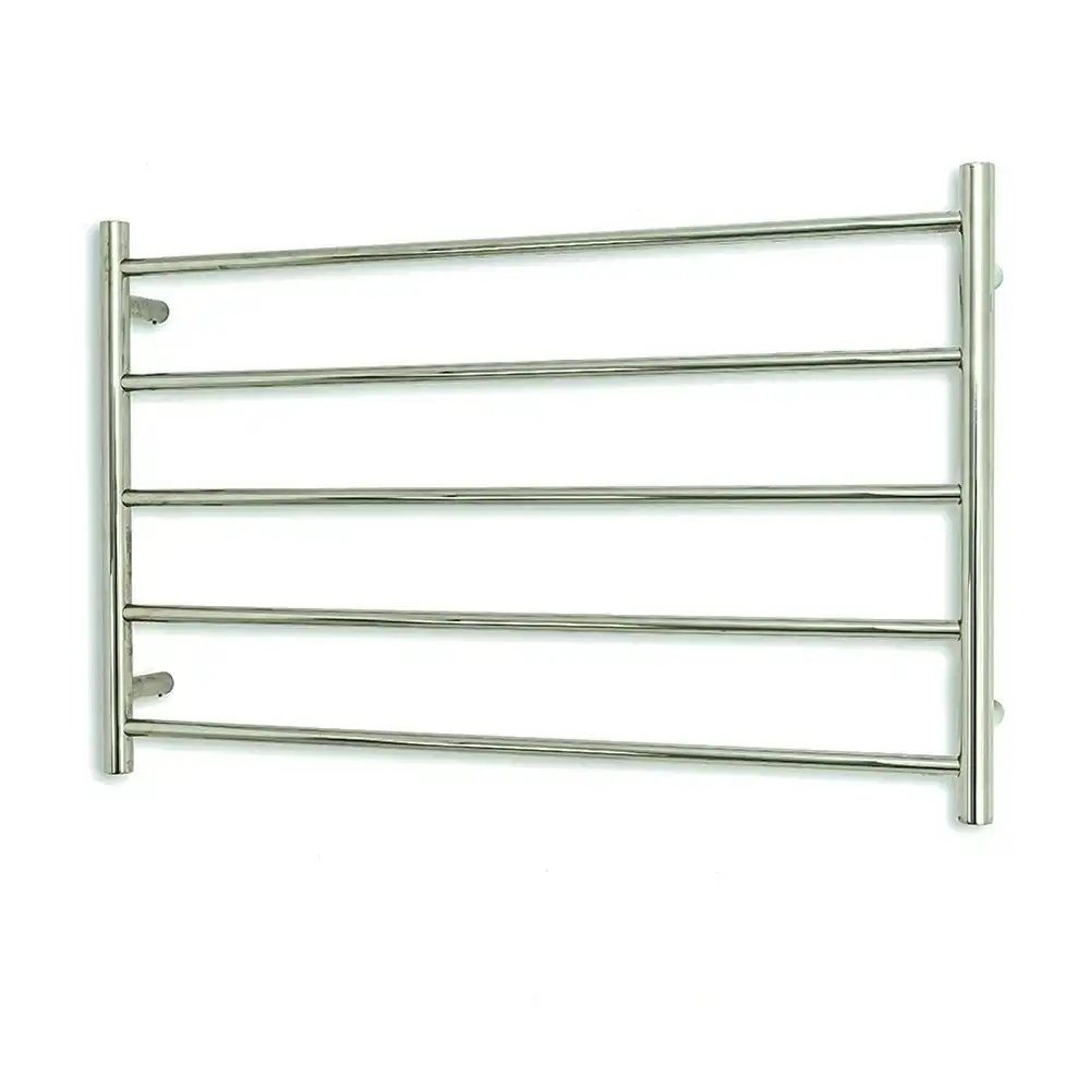 Radiant Polished 950 x 600mm Round Heated Towel Rail (Left Wiring) RTR07LEFT