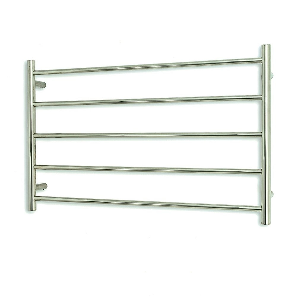 Radiant Polished 950 x 600mm Round Heated Towel Rail (Left Wiring) RTR07LEFT