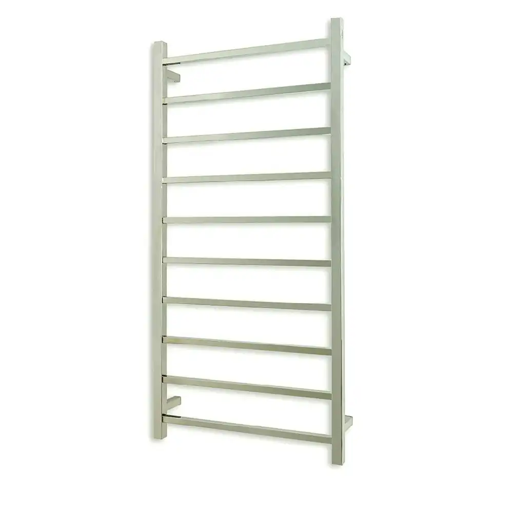 Radiant Polished 600 x 1200mm Square Heated Towel Rail (Left Wiring) STR02LEFT