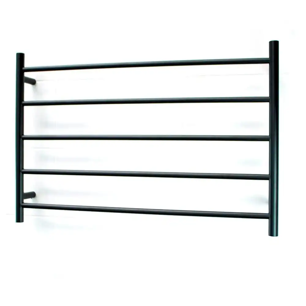 Radiant Matte Black 950 x 600mm Round Heated Towel Rail (Right Wiring) BRTR07RIGHT
