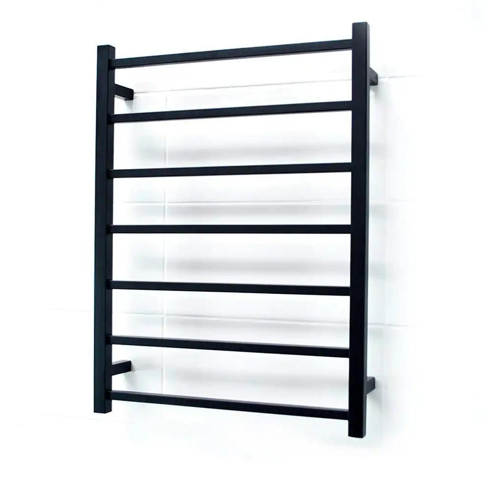 Radiant Matte Black 600 x 800mm Square Heated Towel Rail (Right Wiring) BSTR01RIGHT