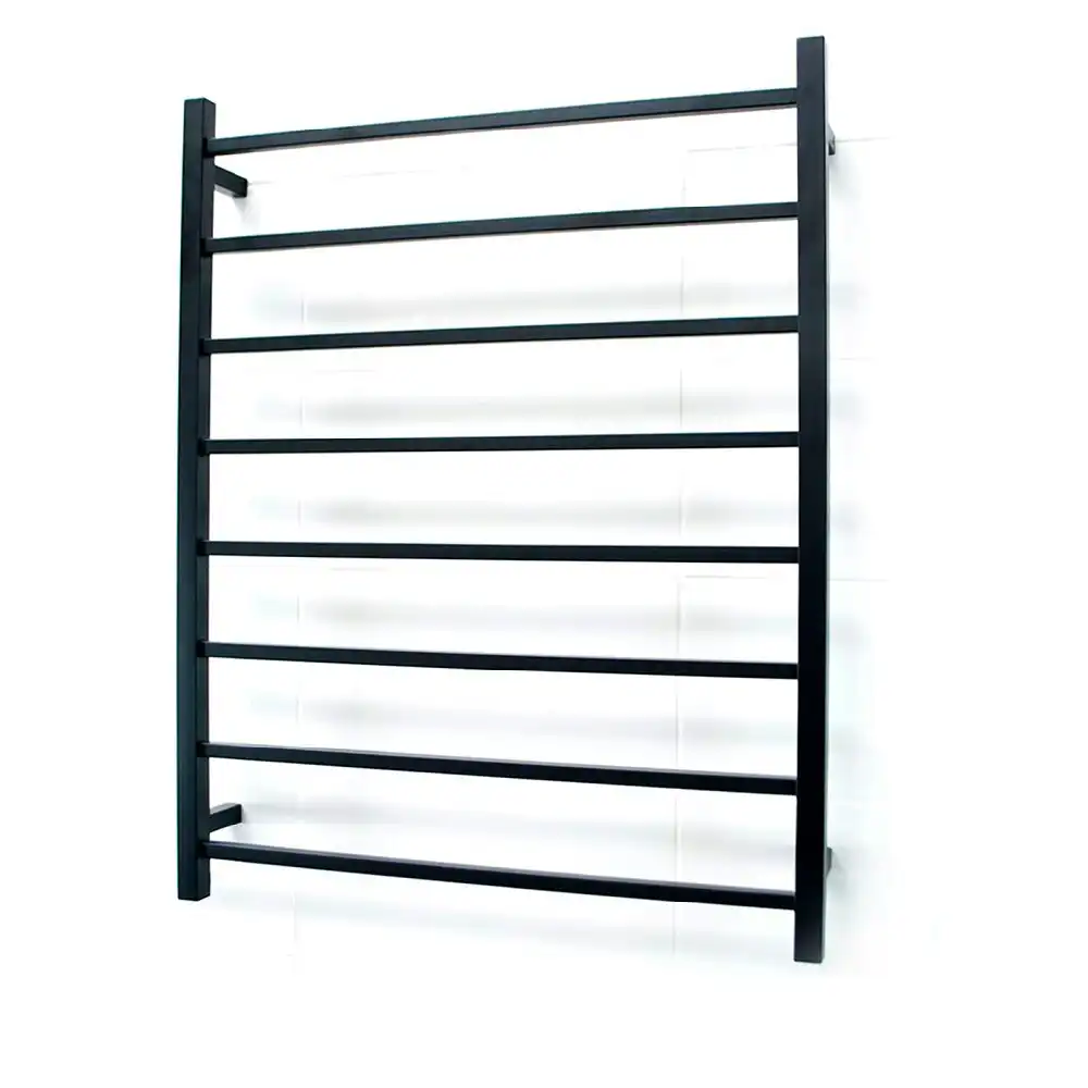 Radiant Matte Black 800 x 1000mm Square Heated Towel Rail (Right Wiring) BSTR05RIGHT