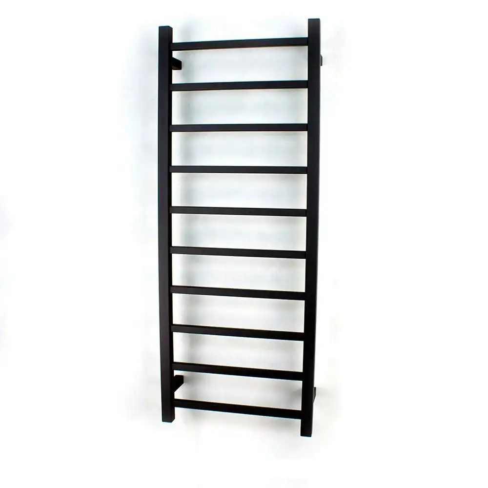 Radiant Matte Black 430 x 1100mm Square Heated Towel Rail (Right Wiring) BSTR430RIGHT