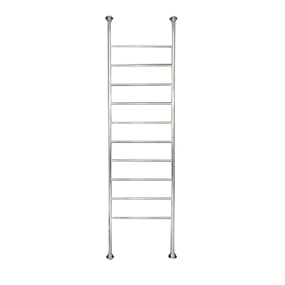 Radiant 500 x 2400mm Round Floor Ceiling Heated Towel Rail Polished  FC-2400X500