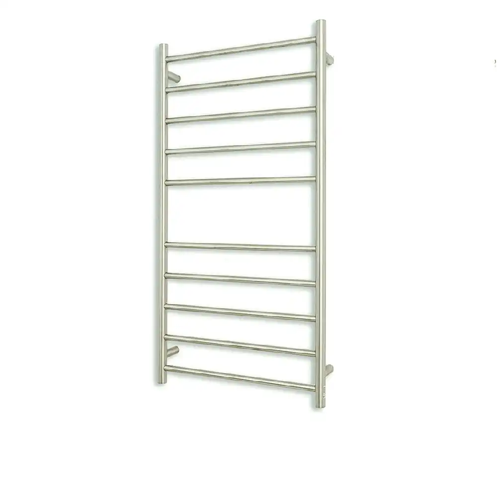 Radiant Brushed 600 x 1100mm Round Heated Towel Rail (Left Wiring) BRU-RTR02LEFT