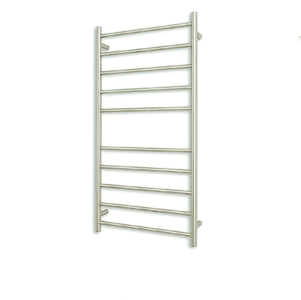 Radiant Brushed 600 x 1100mm Round Heated Towel Rail (Right Wiring) BRU-RTR02RIGHT