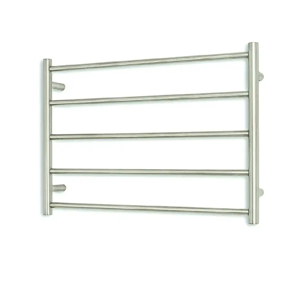 Radiant Brushed 750 x 550mm Round Heated Towel Rail (Left Wiring) BRU-RTR03LEFT