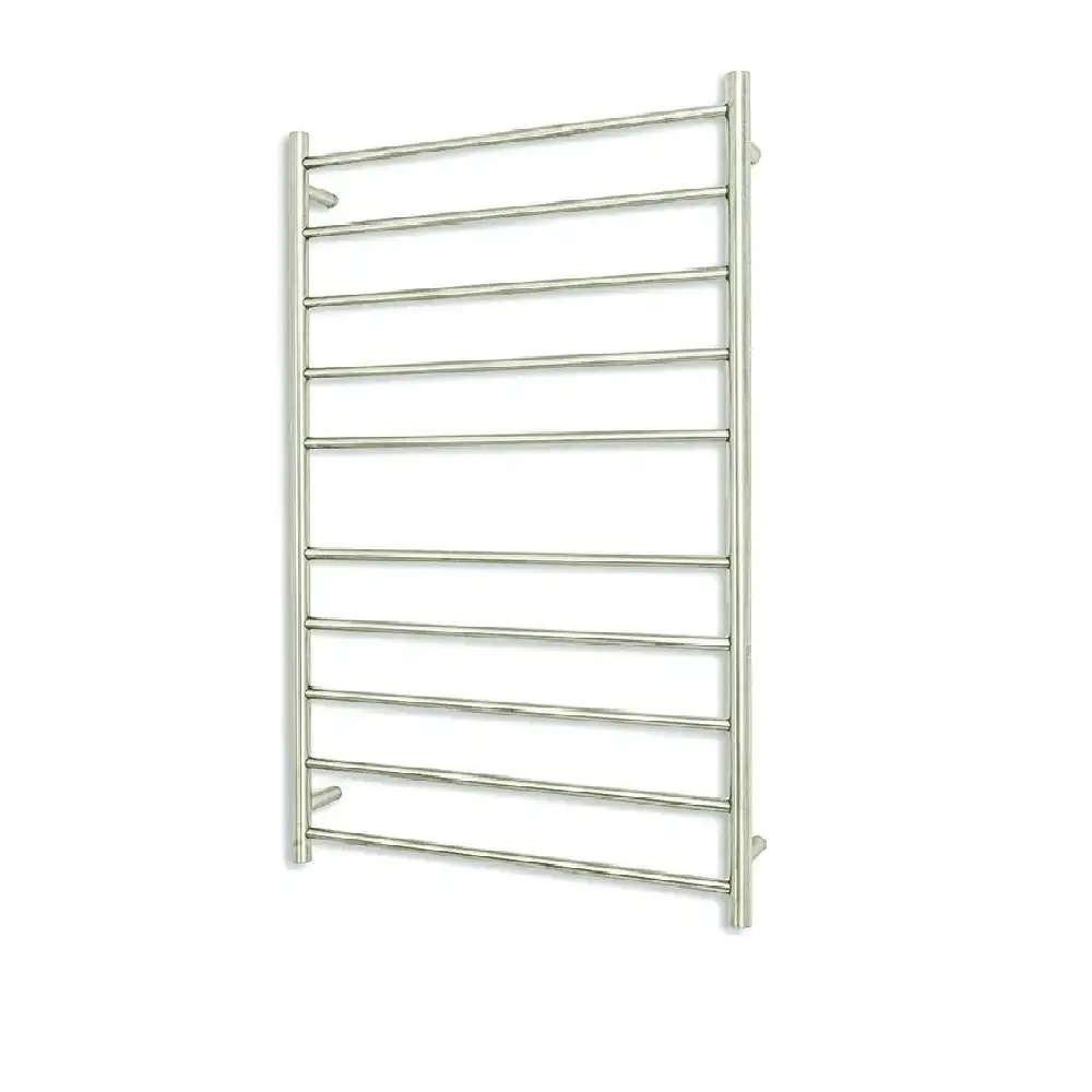 Radiant Brushed 750 x 1200mm Round Heated Towel Rail (Left Wiring) BRU-RTR04LEFT