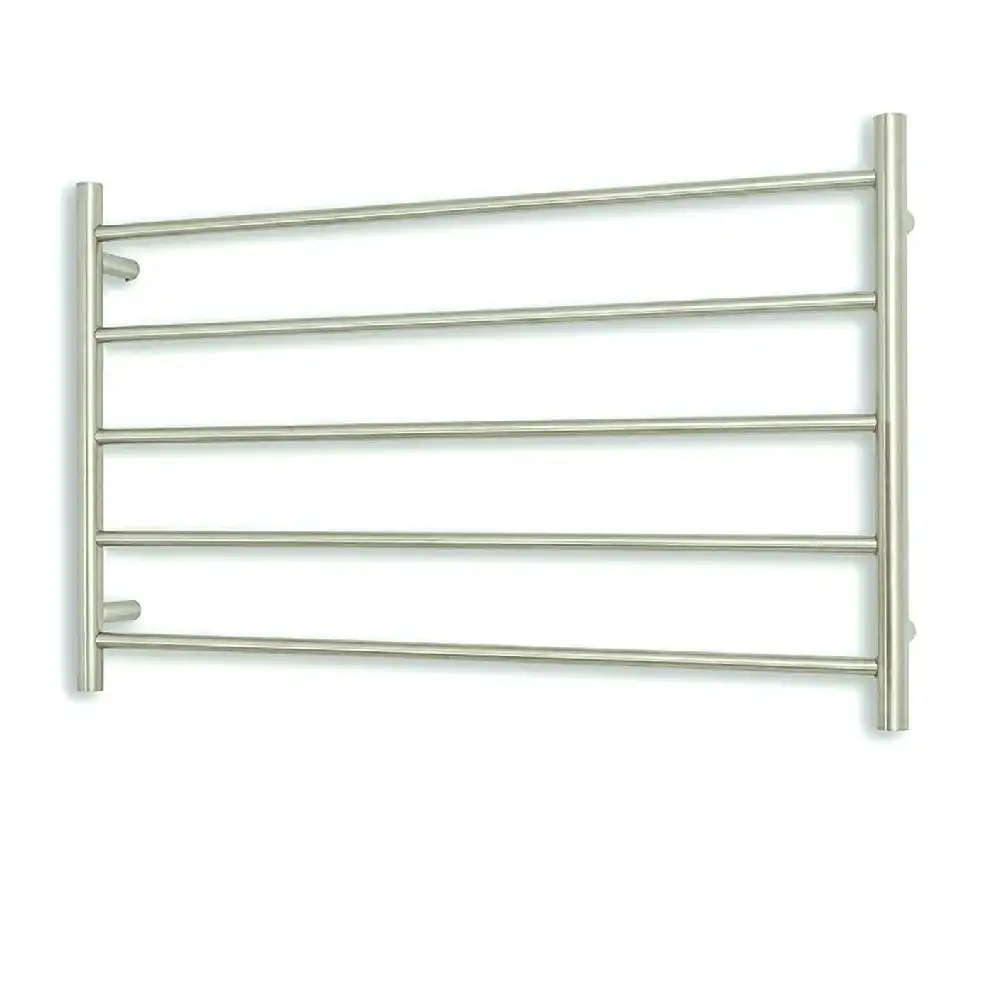 Radiant Brushed 950 x 600mm Round Heated Towel Rail (Right Wiring) BRU-RTR07RIGHT