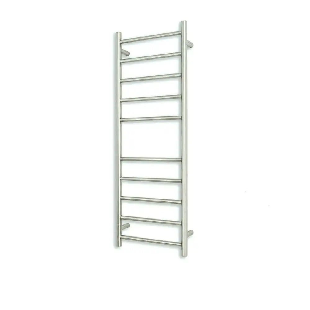 Radiant Brushed 430 x 1100mm Round Heated Towel Rail (Left Wiring) BRU-RTR430LEFT