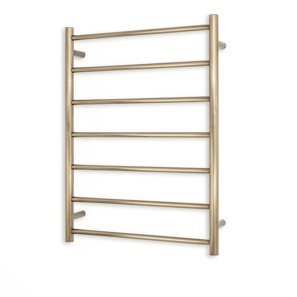 Radiant Champagne 600 x 800mm Round Heated Towel Rail (Left Wiring) CH-RTR01LEFT