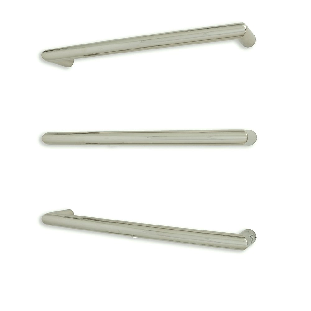 Radiant Polished 650mm Round Single Bar Heated Towel Rail (Left or Right Wiring) SBRTR-650