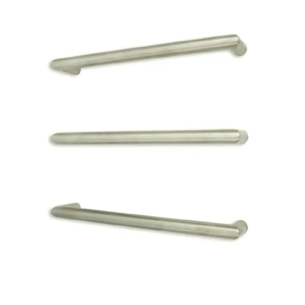 Radiant Brushed 500mm Round Single Bar Heated Towel Rail (Left or Right Wiring) BRU-SBRTR-500