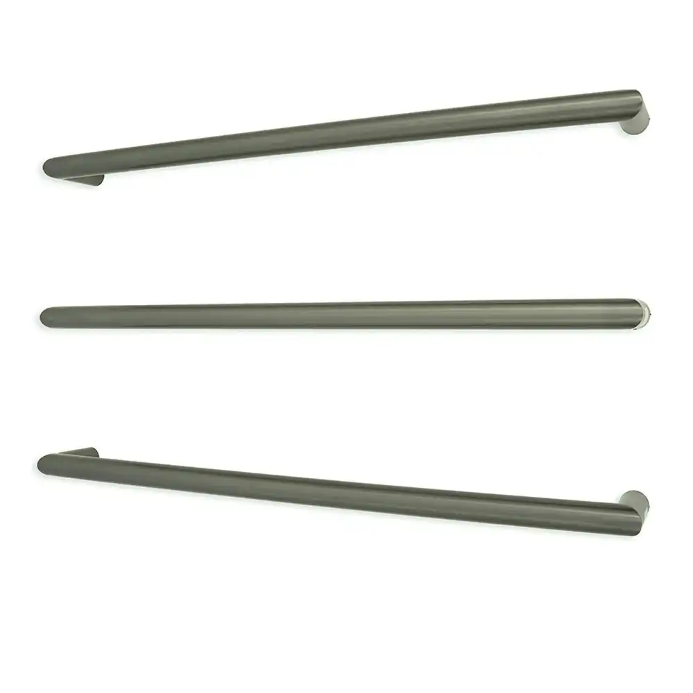 Radiant Gun Metal Grey 800mm Round Single Bar Heated Towel Rail (Left or Right Wiring) GMG-SBRTR-800