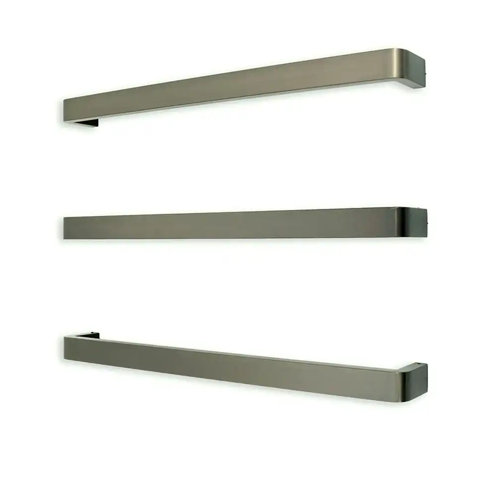 Radiant Gun Metal Grey 650mm Single Square Bar with Rounded ends Heated (Left or Right Wiring) GMG-VAIL-650