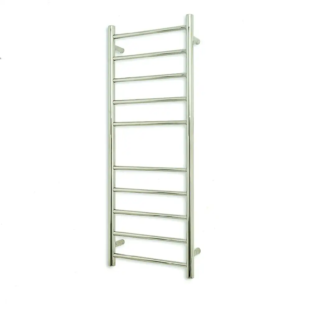 Radiant Low Voltage Polished 430 x 1100mm Round Heated Towel Rail (Right Wiring) 12V-RTR430RIGHT