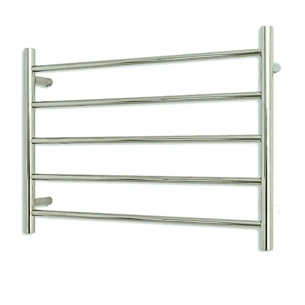 Radiant Low Voltage Polished 750 x 550mm Round Heated Towel Rail (Left Wiring) 12V-RTR03LEFT