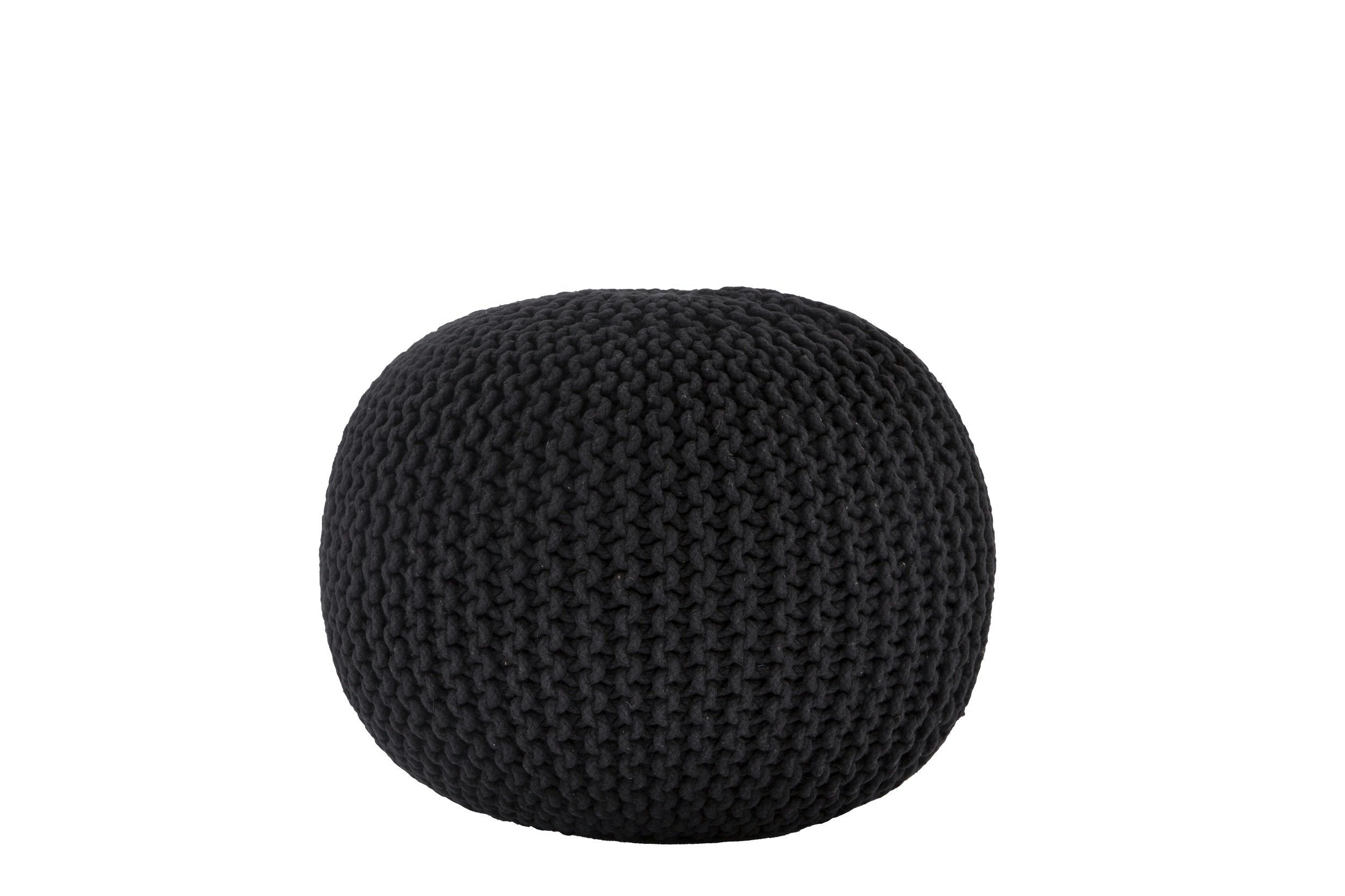 Ava Knitted Pouf BLACK