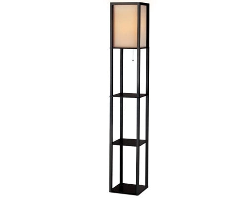 Floor Lamp Shelf Vintage Wood Standing Light Reading Storage Bedroom