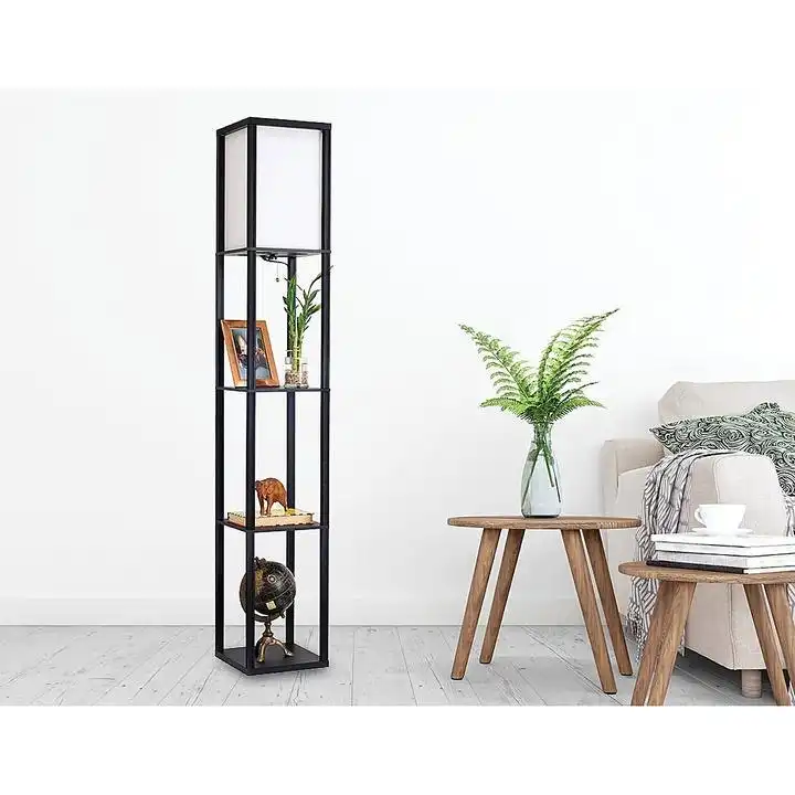Shelf Floor Lamp - Shade Diffused Light Source with Open-Box Shelves - Type A