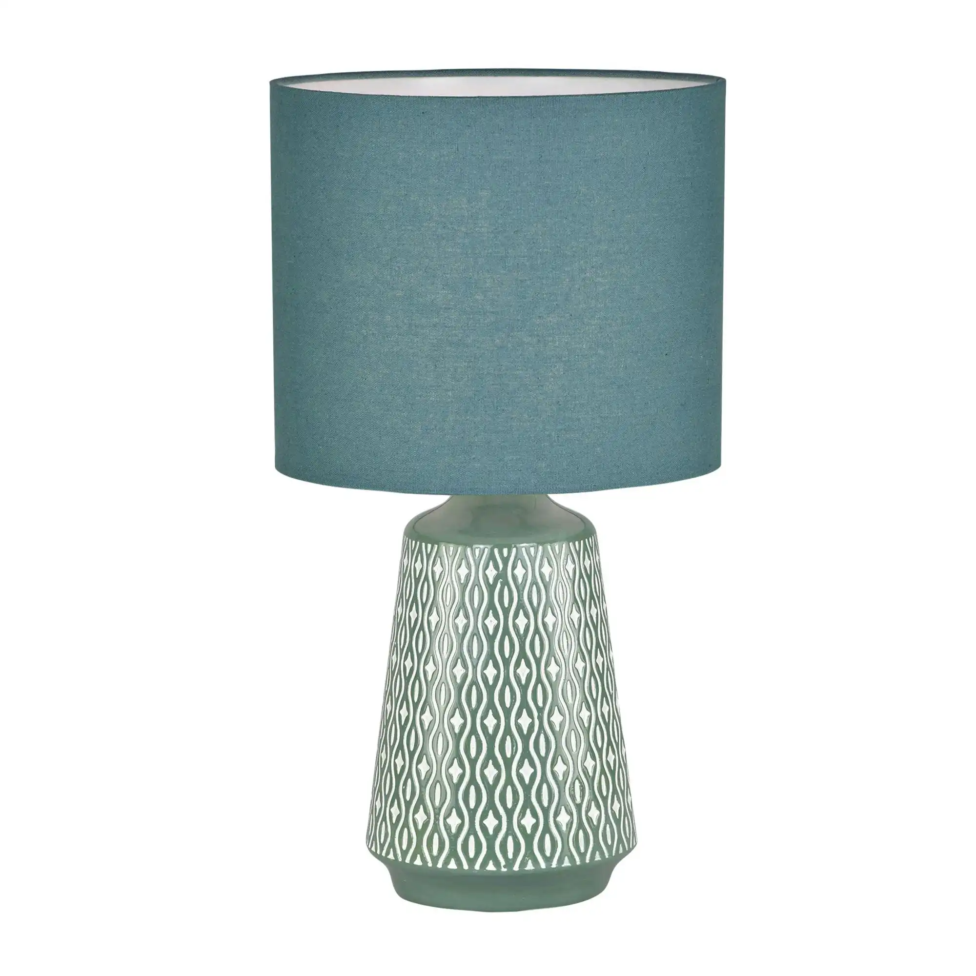 MOANA Ceramic Table Lamp with Shade Green