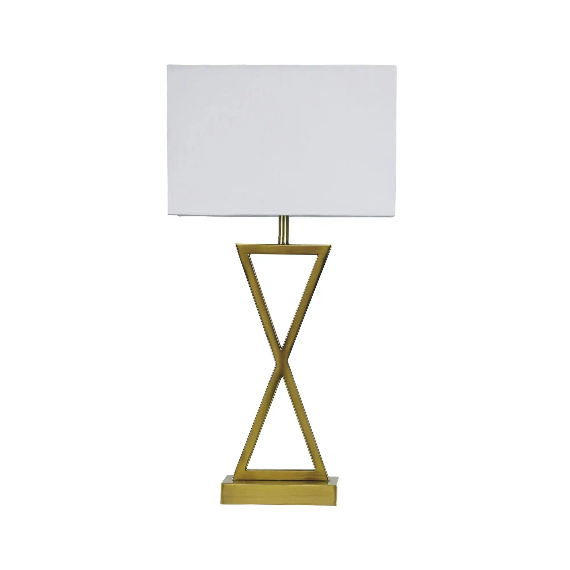 KIZZ Antique Brass Complete Bedside Lamp