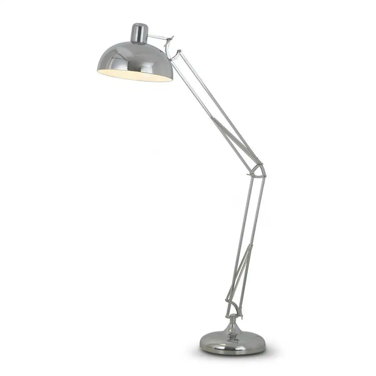 Metal Architect Floor Lamp Shade Adjustable Height   Chrome