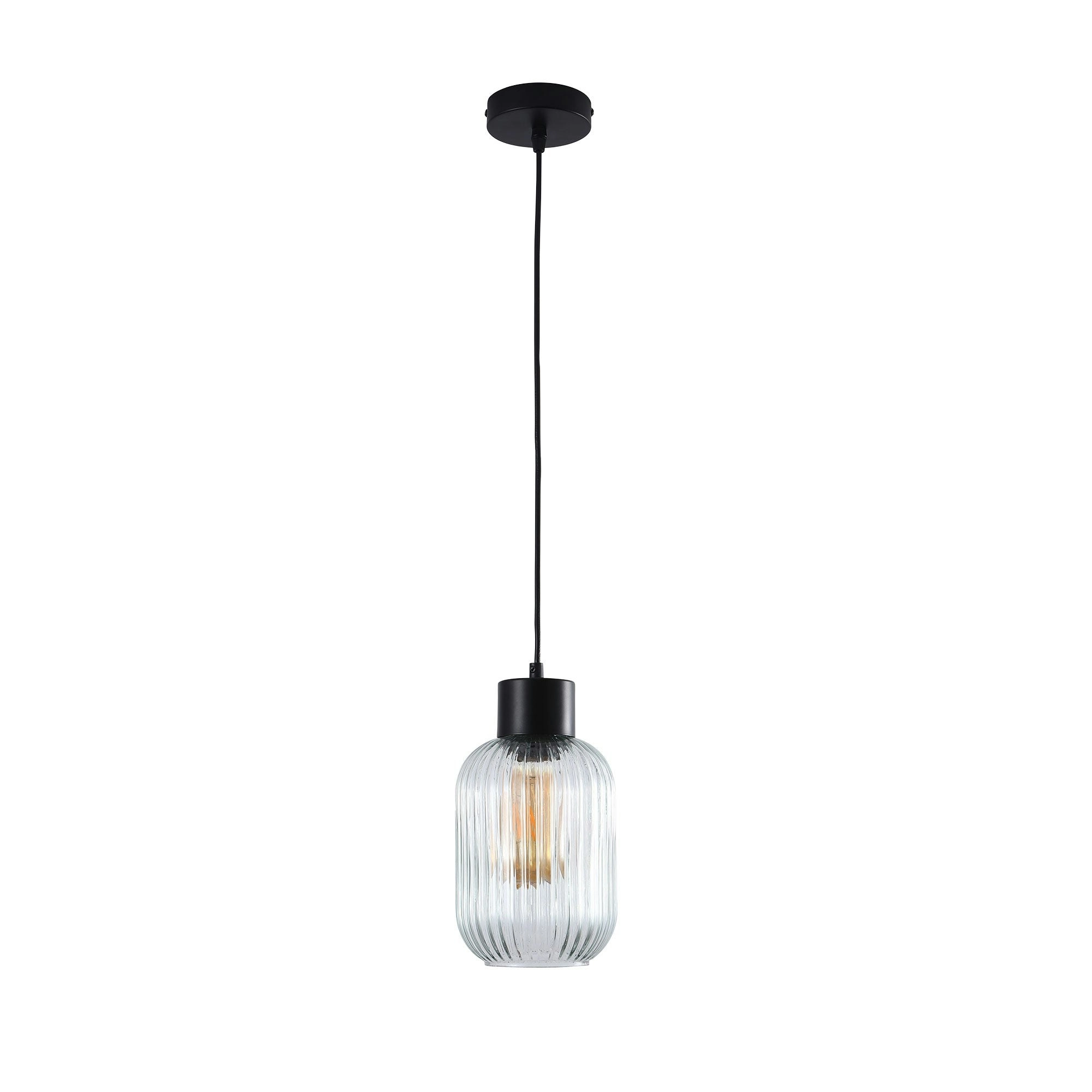 MILLER.130 Ribbed Glass Pendant