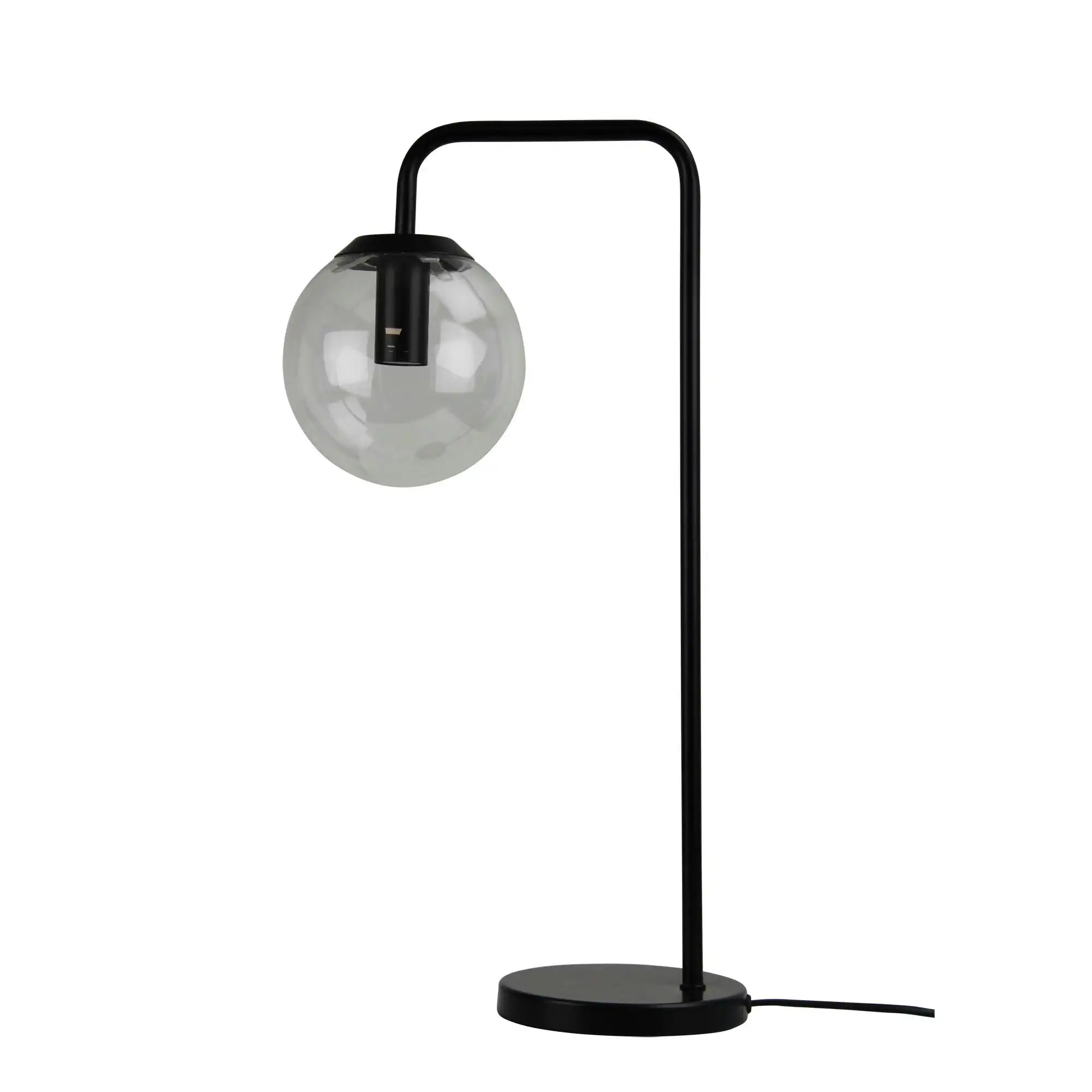 NEWTON LAMP Contemporary Clear Glass Lamp Black