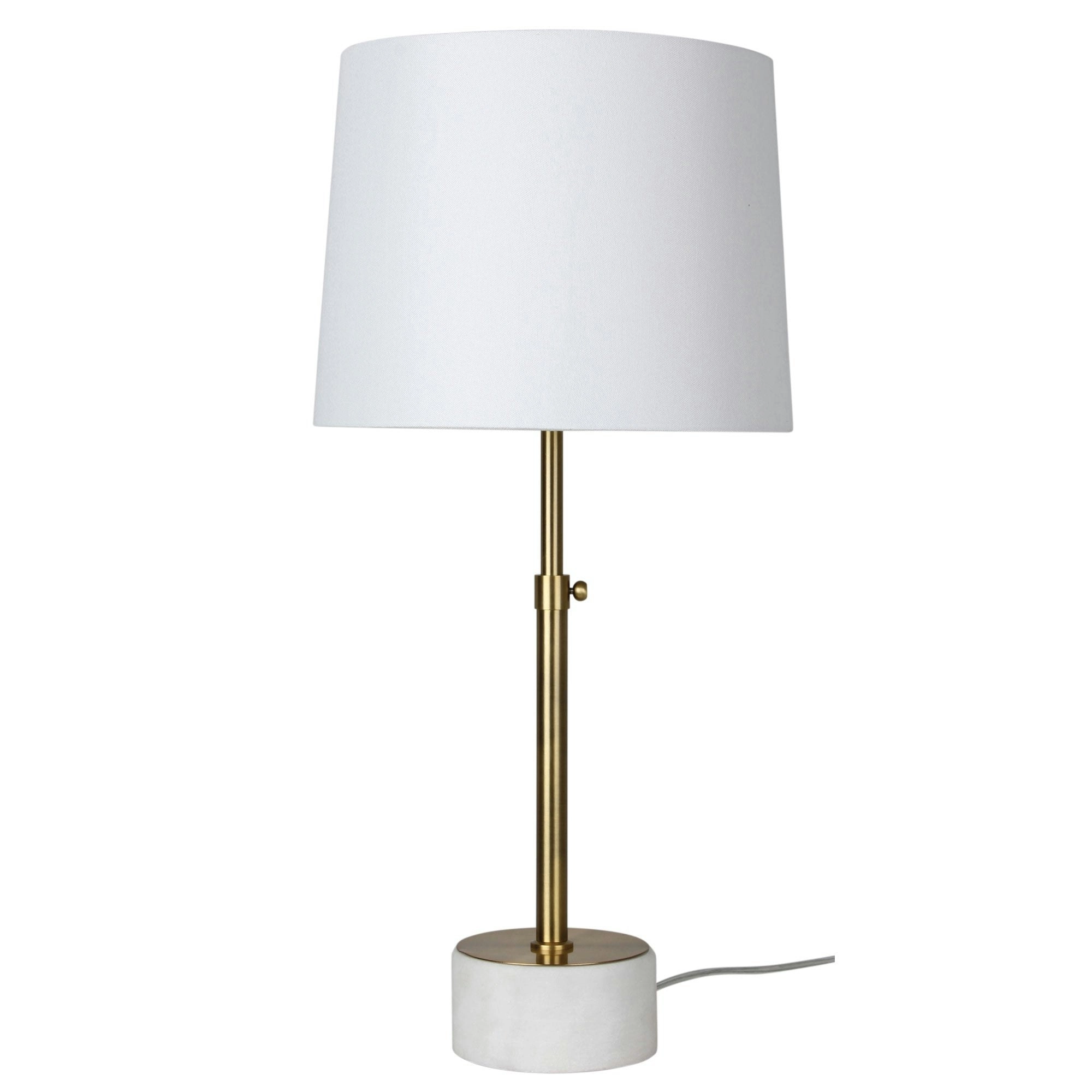 UMBRIA Height Adjustable Scandi Lamp in Antique Brass