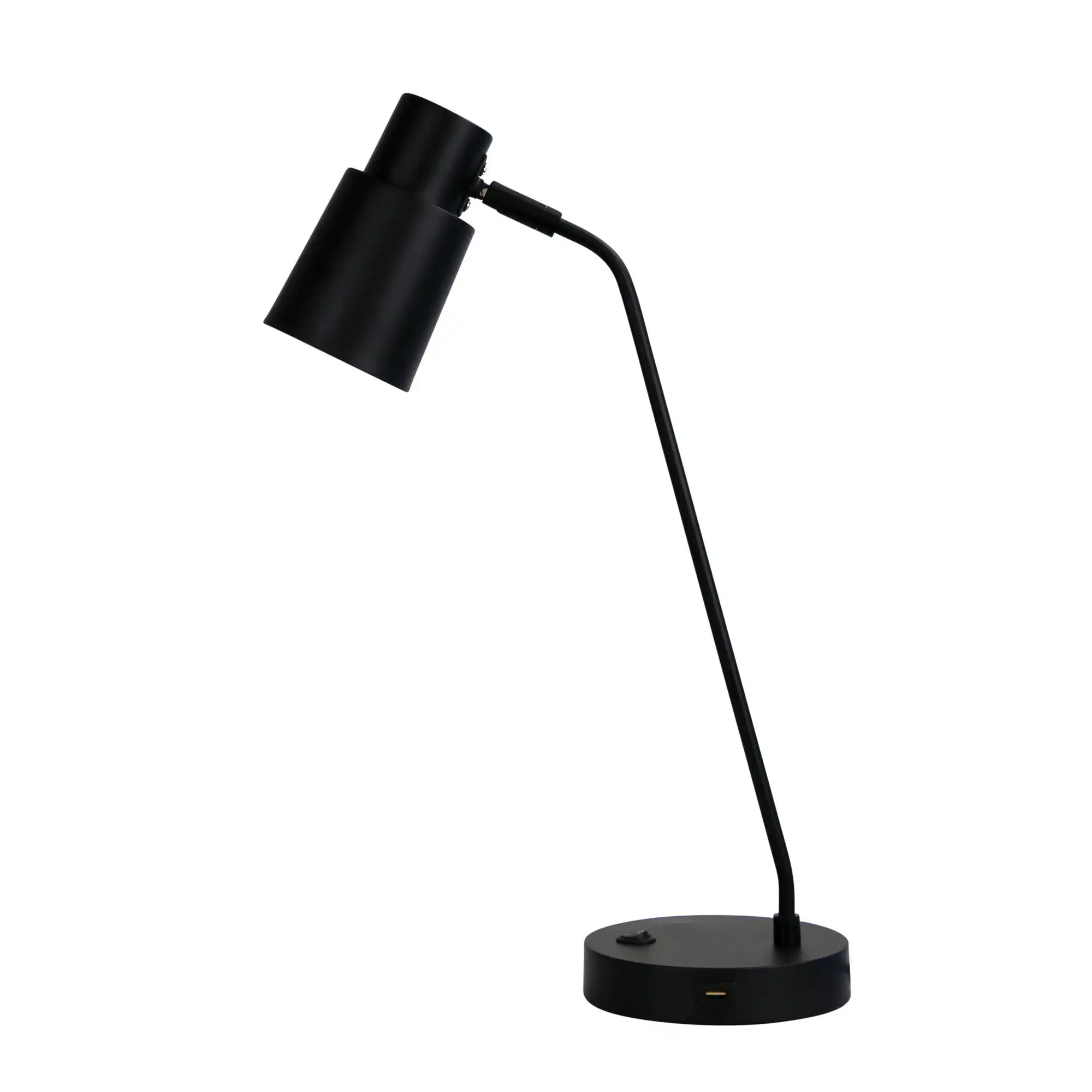RIK Black Table lamp with USB socket